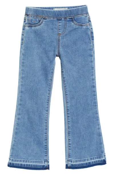 Tractr Kids' Pull-on Knit Flare Jeans In Light Indigo Wash