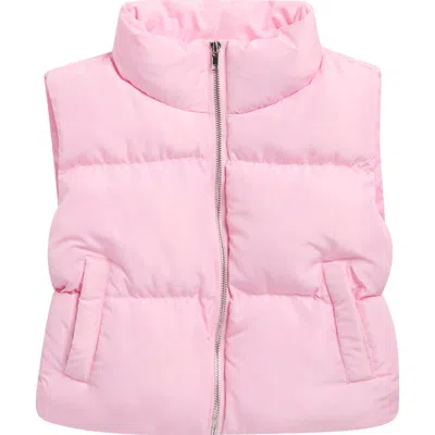 Tractr Kids' Quilted Puffer Vest In Pink