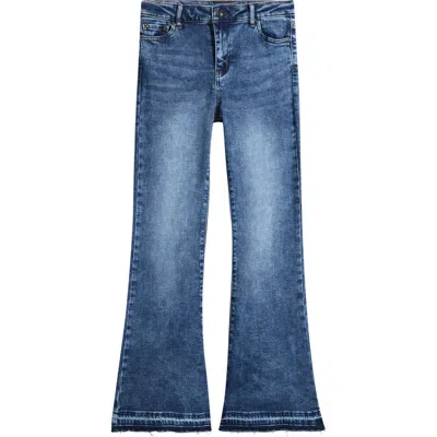 Tractr Kids' Release Hem Stretch Denim Flare Leg Jeans In Blue