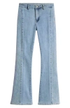 Tractr Kids' Rhinestone Side Panel Flare Jeans In Blue