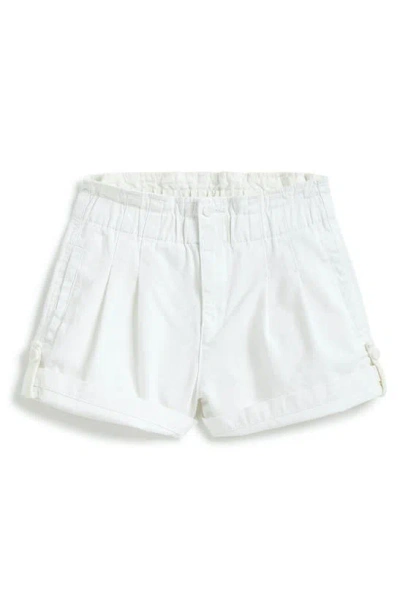 Tractr Kids' Stretch Cotton Cuffed Shorts In White