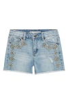 Tractr Kids' Studded Pocket Denim Shorts In Blue