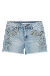 Tractr Kids' Studded Pocket Denim Shorts In Indigo