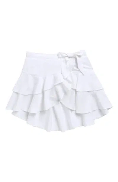 Tractr Kids' Tiered Ruffle Skort In White