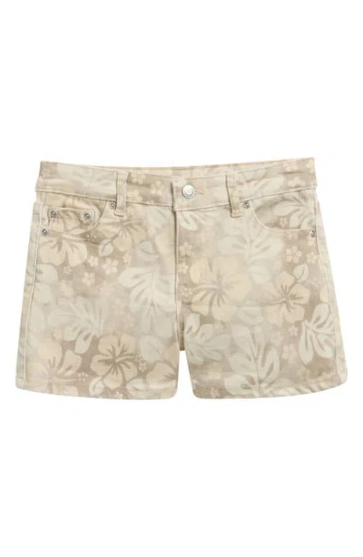 Tractr Kids' Tropical Print Shorts In Neutral