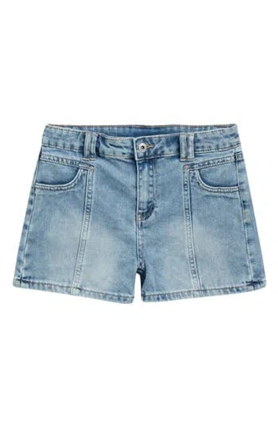 Tractr Kids' T-seam Denim Shorts In Blue