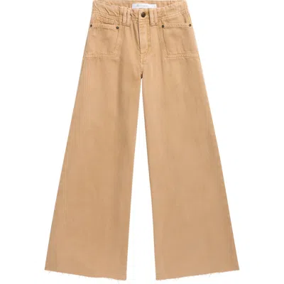 Tractr Kids' Utility Wide Leg Jeans In Neutral
