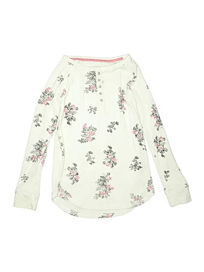 Pre-owned Tractr Kids' Long Sleeve Henley Shirt In Ivory