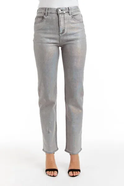Tractr Mid Rise 90s Straight Jeans In Opal In Purple