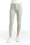 Tractr Mona High Waist Skinny Crop Jean In Sprig In Yellow