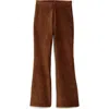 Tractr Pull-on Flare Corduroy Pants In Brown