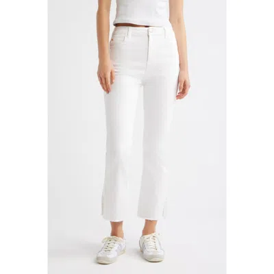 Tractr Raw Hem Flare Leg Jeans In White