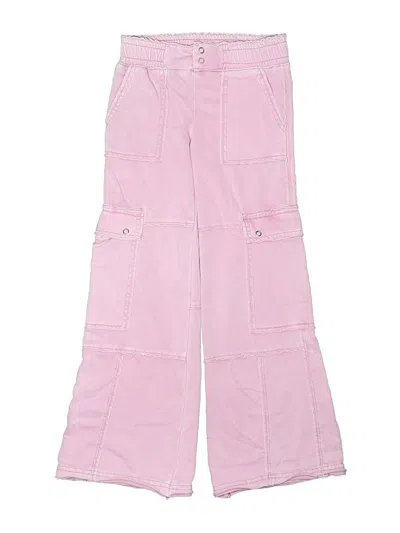 Pre-owned Tractr Kids' Snow Pants With Bib In Pink