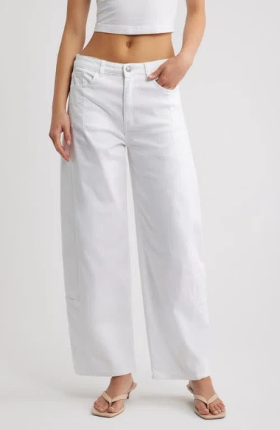 Tractr Wide Leg Crop Jeans In White
