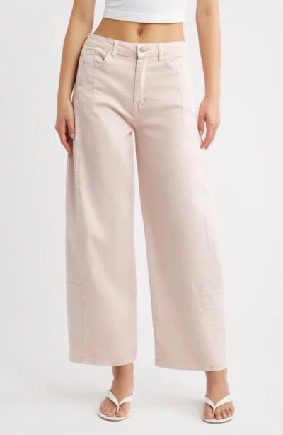 Tractr Wide Leg Crop Jeans In White