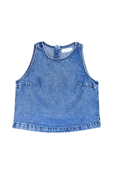 Tractr Women's Denim A-line Top In Blue