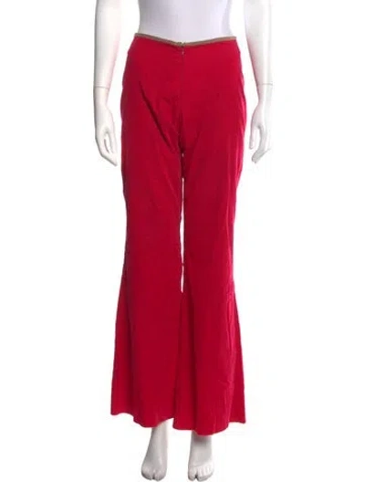 Pre-owned Tracy Feith Flared Pants In Red