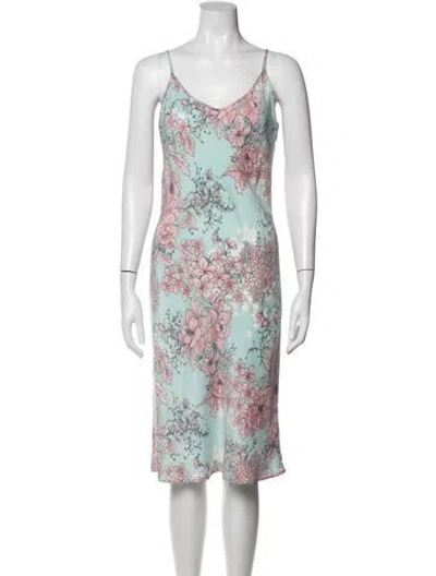 Pre-owned Tracy Feith Floral Print Midi Length Dress In Multicolor
