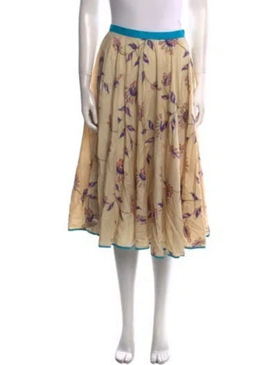 Pre-owned Tracy Feith Silk Midi Length Skirt In Neutral