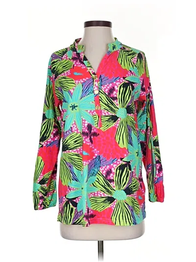 Pre-owned Tracy Negoshian 3/4 Sleeve Blouse In Pink
