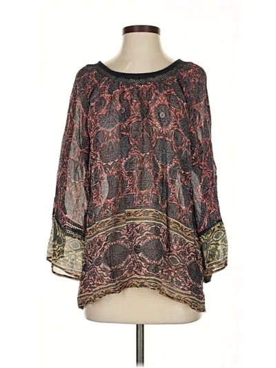 Pre-owned Tracy Reese 3/4 Sleeve Blouse In Black