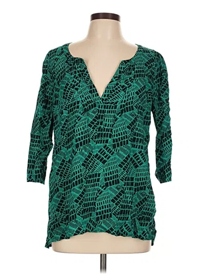 Pre-owned Tracy Reese 3/4 Sleeve Blouse In Blue