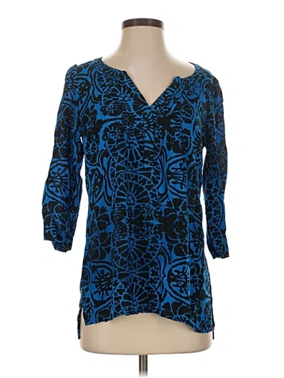 Pre-owned Tracy Reese 3/4 Sleeve Blouse In Blue