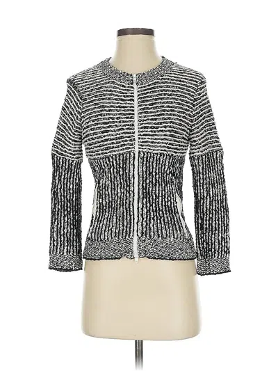 Pre-owned Tracy Reese Cardigan Sweater In Silver