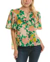 Tracy Reese Flounce Top In Multi