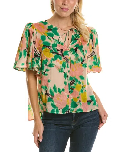 Tracy Reese Flounce Top In Neutral