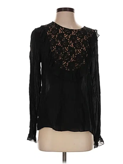 Pre-owned Tracy Reese Long Sleeve Blouse In Black