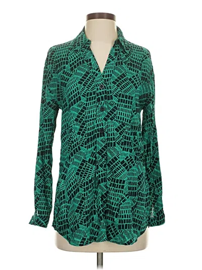 Pre-owned Tracy Reese Long Sleeve Blouse In Blue