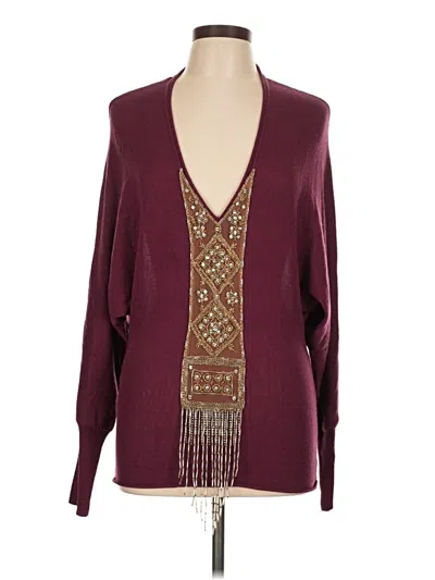 Pre-owned Tracy Reese Long Sleeve Blouse In Burgundy