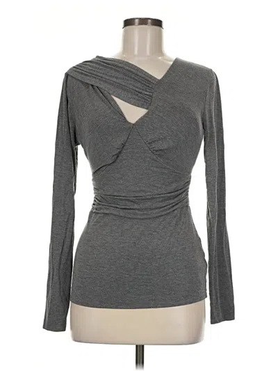 Pre-owned Tracy Reese Long Sleeve Top Gray One Shoulder Neckline Tops