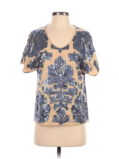 Pre-owned Tracy Reese Short Sleeve Blouse In Blue