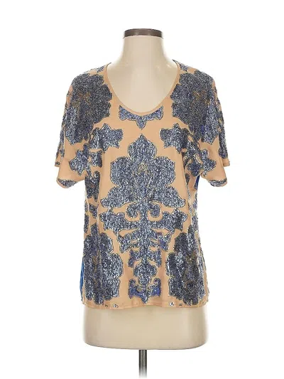 Pre-owned Tracy Reese Short Sleeve Blouse In Gold
