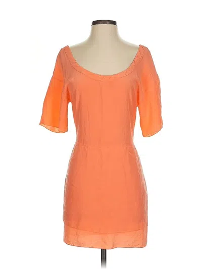 Pre-owned Tracy Reese Short Sleeve Top Orange Scoop Neck Tops
