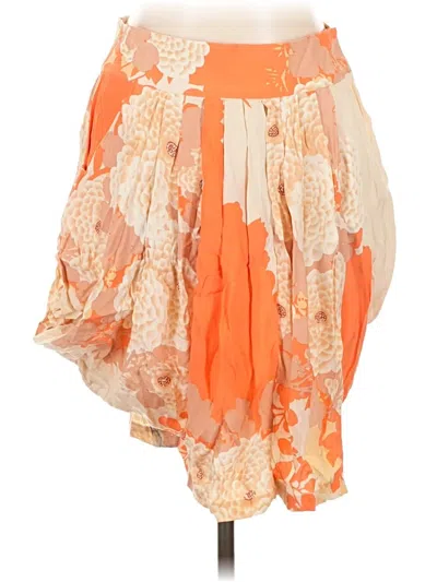 Pre-owned Tracy Reese Silk Skirt In Orange
