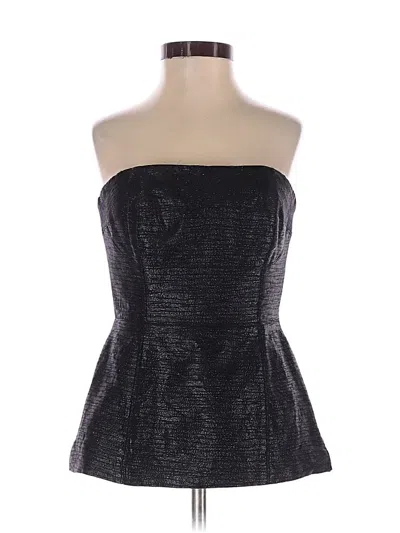 Pre-owned Tracy Reese Sleeveless Silk Top Black Strapless Neckline Tops