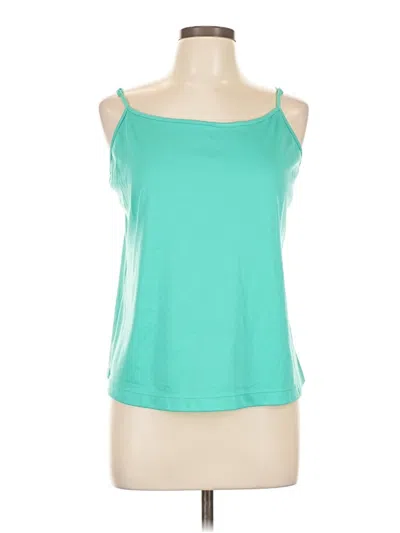 Pre-owned Tracy Reese Tank Top Teal Strapless Neckline Tops In Blue