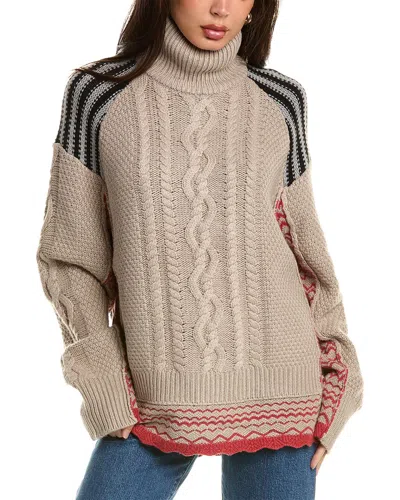 Tracy Reese Turtleneck Wool-blend Sweater In Multi