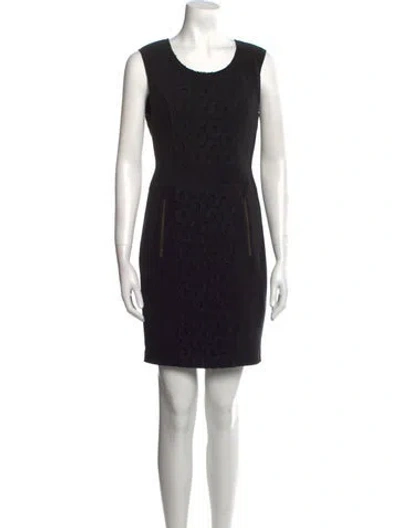 Pre-owned Tracy Reese X Magaschoni Lace Pattern Mini Dress In Black