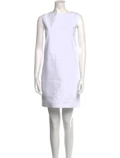 Pre-owned Trademark Bateau Neckline Mini Dress In White