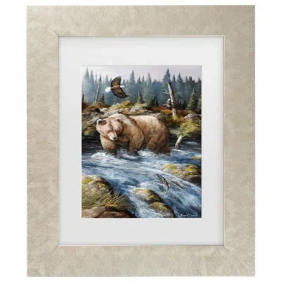 Trademark Canvas Art Busy Day At The Fishing Hole Framed On Canvas By Trevor V. Swanson Painting In Champagned