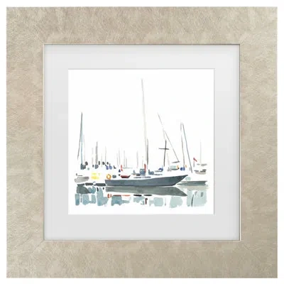 Trademark Canvas Art Sailboat Scenery I Framed On Canvas By Emma Caroline Painting In Champagne
