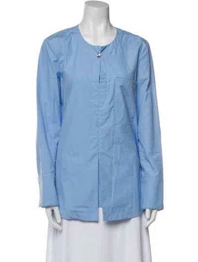 Pre-owned Trademark Crew Neck Long Sleeve Top In Blue