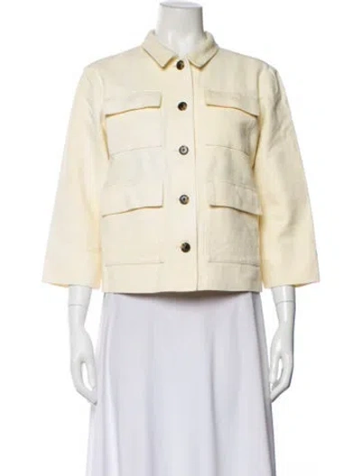 Pre-owned Trademark Denim Jacket In White