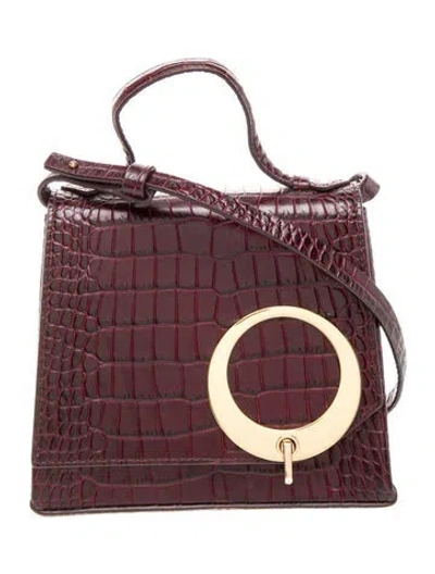 Pre-owned Trademark Embossed Leather Crossbody Bag In Brown