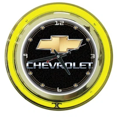 Trademark Global 14" Chevy Double Ring Wall Clock In Neon;multi