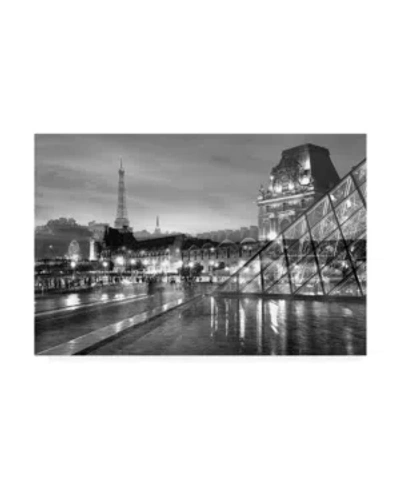 Trademark Global Alan Blaustein Louvre With Eiffel Tower Vista #2 Canvas Art In Multi